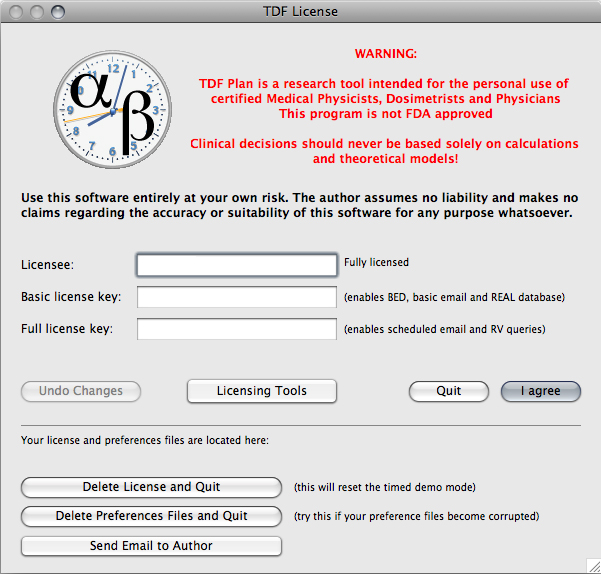 License Window Mac OSX