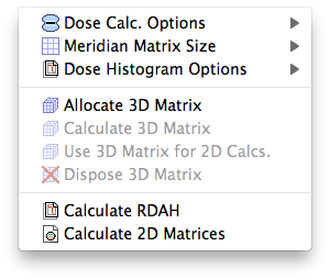 Dosimetry Menu