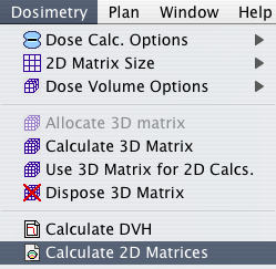 Dosimetry Menu